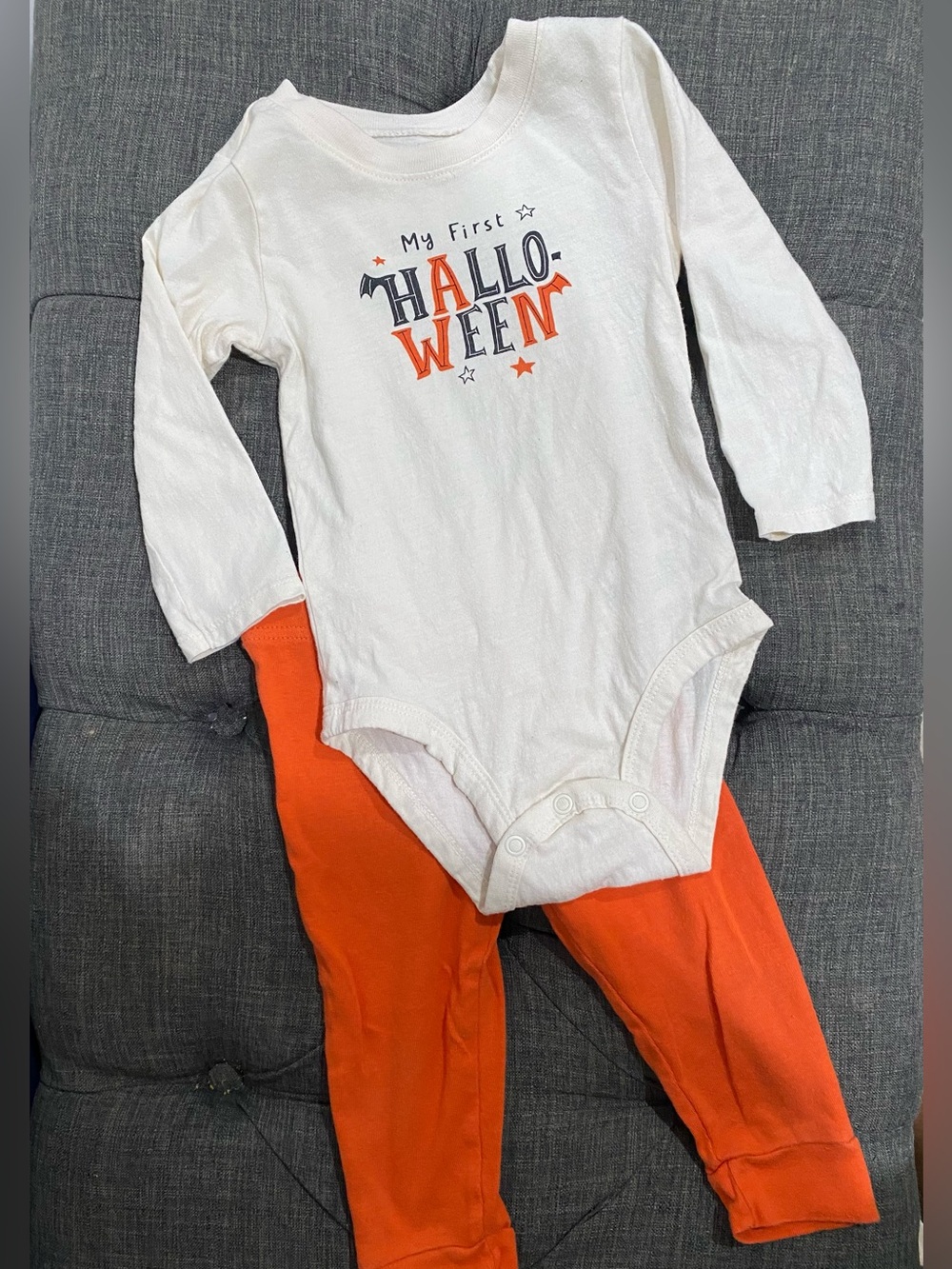 My First Halloween Baby Outfit 9-12M Pumpkin Bodysuit & Pants